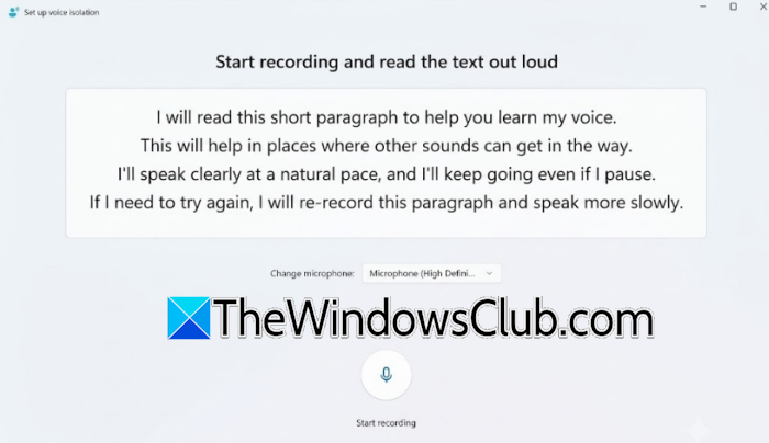 Voice Isolation not working in Voice Access in Windows 11