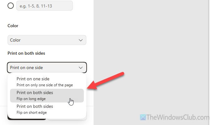 Flip on short edge or Flip on long edge not printing or working