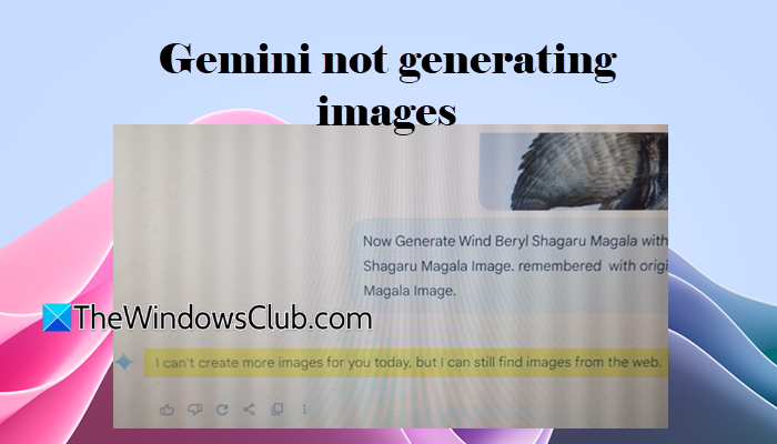 Gemini not generating images