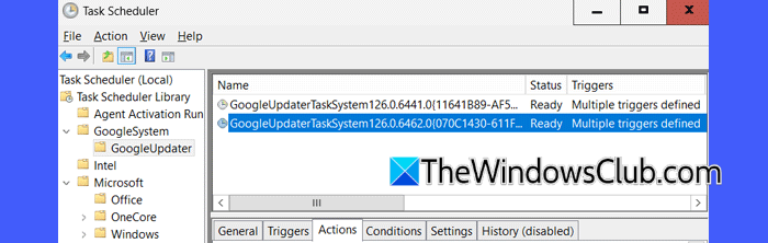 GoogleUpdater tasks GoogleUpdater tasks