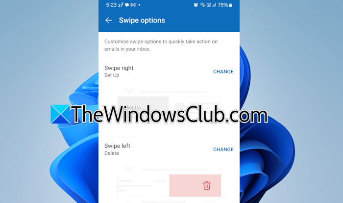 Outlook mobile app Swipe actions Outlook mobile app Swipe actions