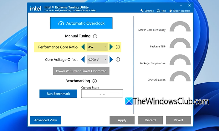 Performance Core Ratio setting