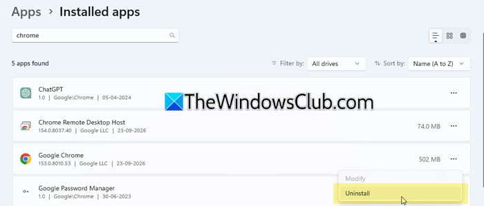 Uninstall Chrome Uninstall Chrome