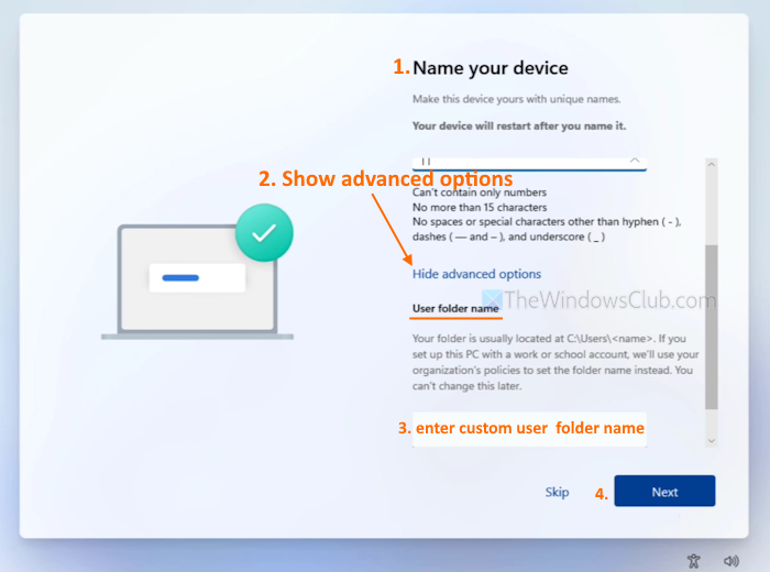 enter custom user folder name oobe enter custom user folder name oobe
