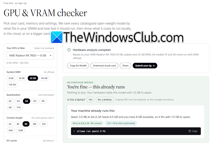 LLM GPU and VRAM checker LLM GPU and VRAM checker
