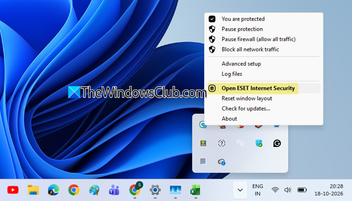 Look for antivirus icons in the system tray