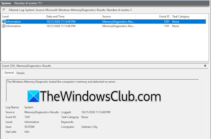 Memory Diagnostics Results Event Viewer Memory Diagnostics Results Event Viewer