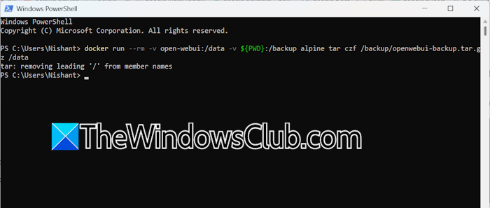 Open WebUI backup data command Open WebUI backup data command