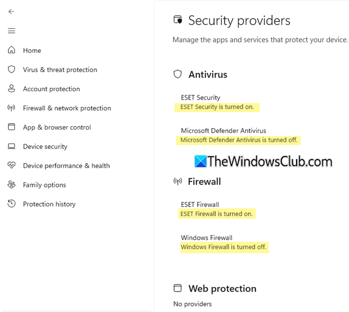Windows Security Manage Providers