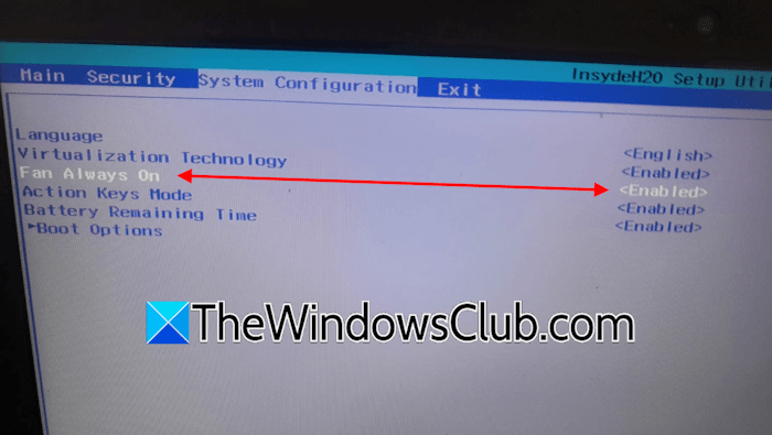 fan configuration setting BIOS fan configuration setting BIOS