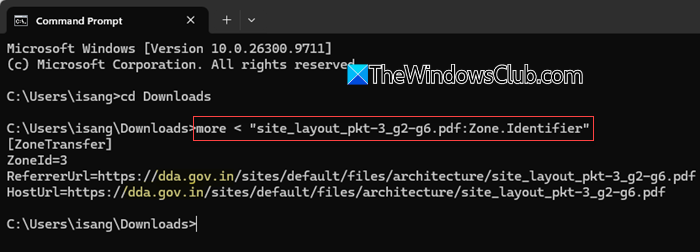 Inspect Zone.Identifier using Command Prompt Inspect Zone.Identifier using Command Prompt
